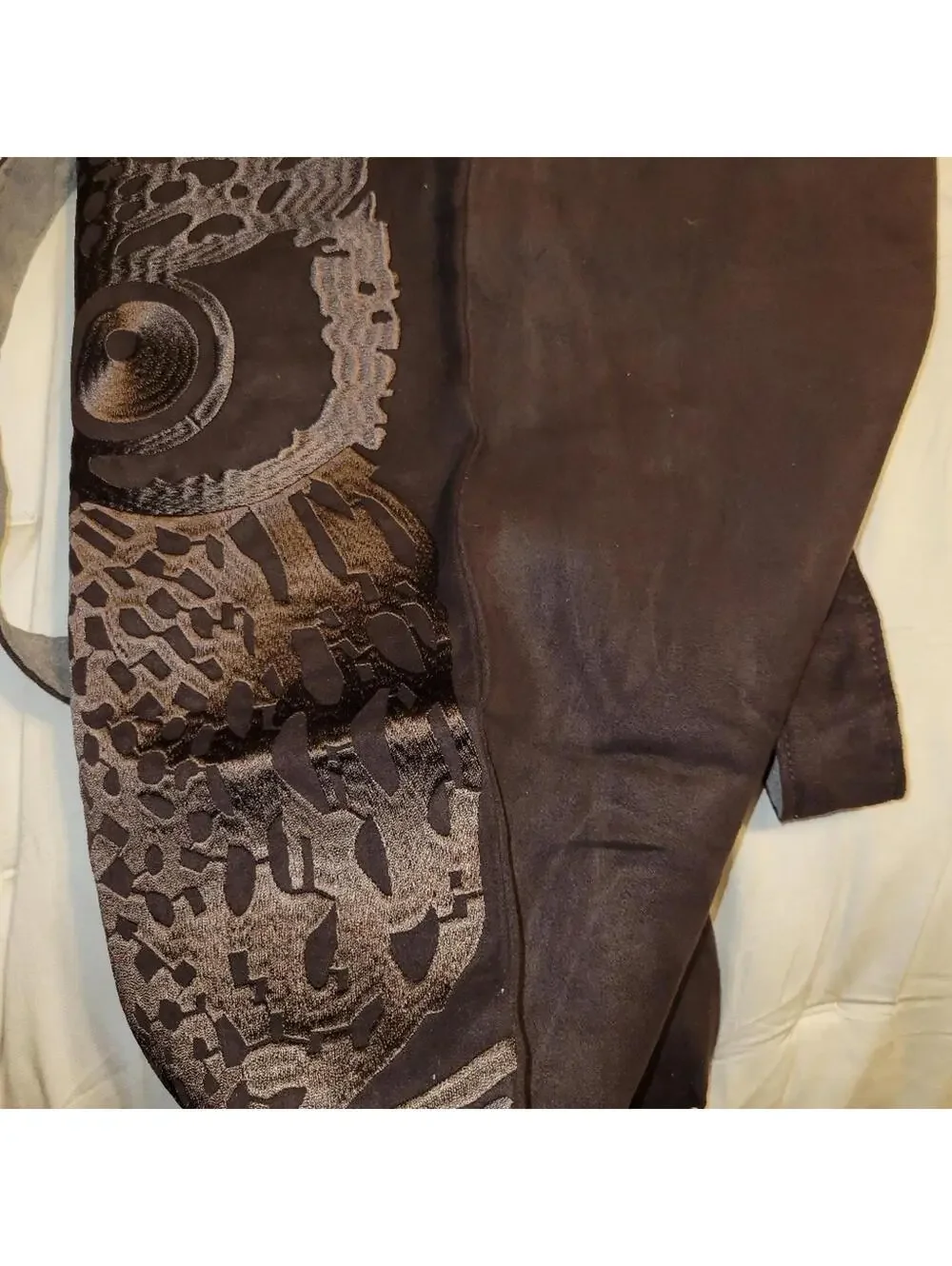Chic Brown Owl Design Tote Bag - Microfiber -NEW